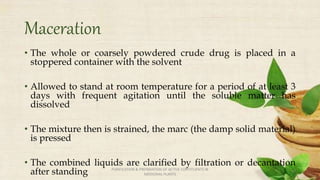 Extraction, distillation, evaporation & other processes | PPTX