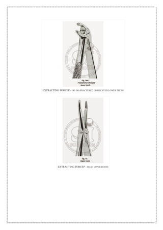 EXTRACTING FORCEP - FIG 38A FRACTURED OR DECAYED LOWER TEETH
EXTRACTING FORCEP - FIG 41 UPPER ROOTS
 