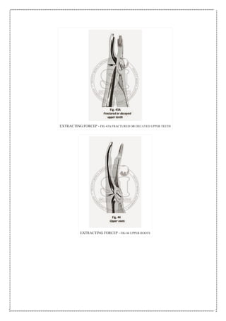 EXTRACTING FORCEP - FIG 43A FRACTURED OR DECAYED UPPER TEETH
EXTRACTING FORCEP - FIG 44 UPPER ROOTS
 