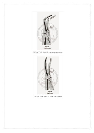 EXTRACTING FORCEP - FIG 46L LOWER ROOTS
EXTRACTING FORCEP FIG 48 UPPER ROOTS
 