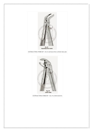 EXTRACTING FORCEP - FIG 56 SEPARATING LOWER MOLARS
EXTRACTING FORCEP - FIG 59 LOWER ROOTS
 