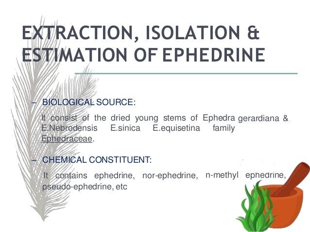 Extraction Isolation Estimation Of Ephedrine