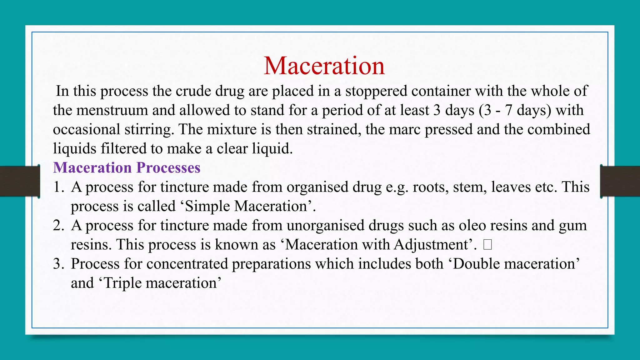 A diagram illustrating the process of maceration