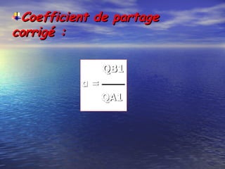 Coefficient de partageCoefficient de partage
corrigé :corrigé :
 