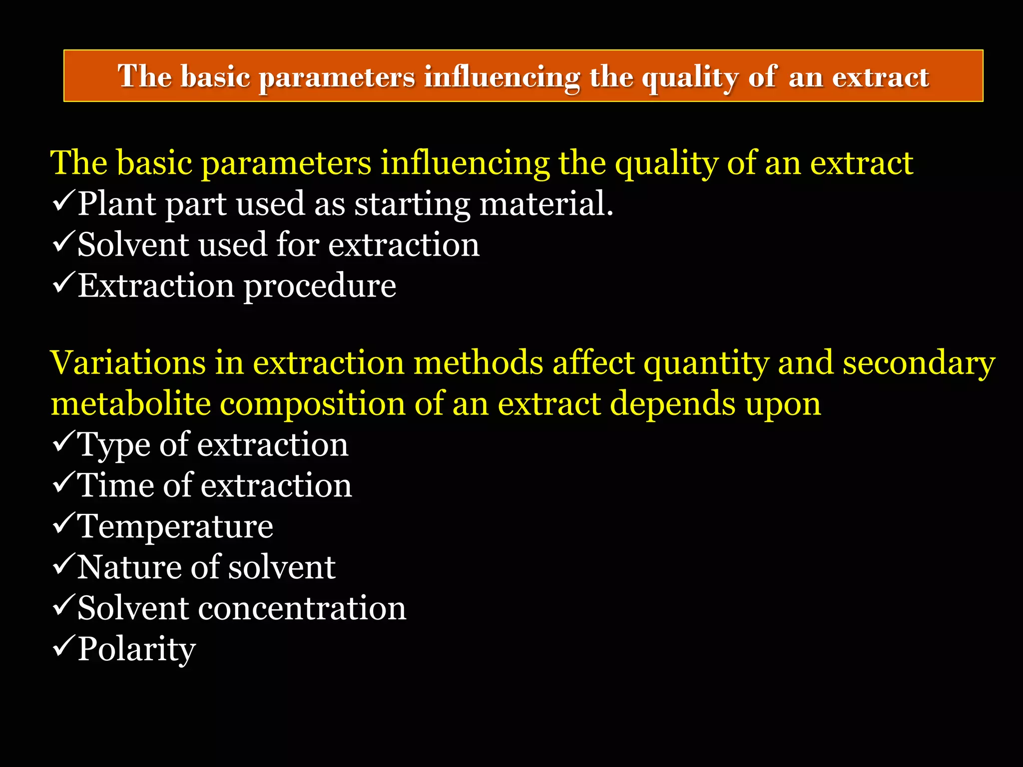 Extraction of phytochemicals | PDF