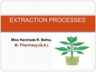 Miss Harshada R. Bafna.
EXTRACTION PROCESSES
 