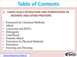 Extraction, Purification and Production of Enzymes (Biotechnology) | PDF