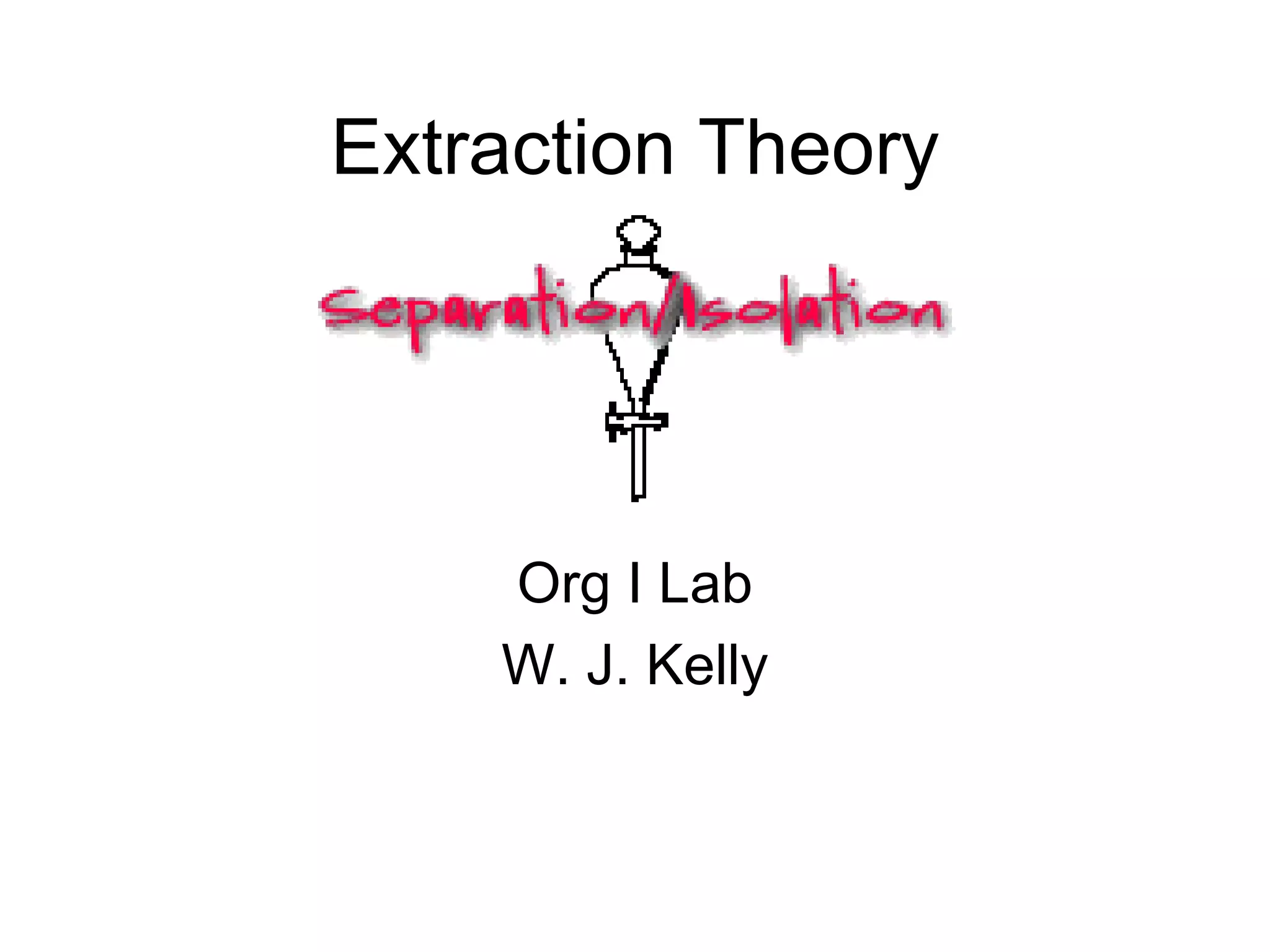 Extraction Theory




    Org I Lab
    W. J. Kelly
 