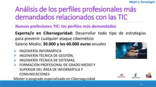 Mujer y Tecnología
Análisis de los perfiles profesionales más
demandados relacionados con las TIC
Nuevas profesiones TIC: ...