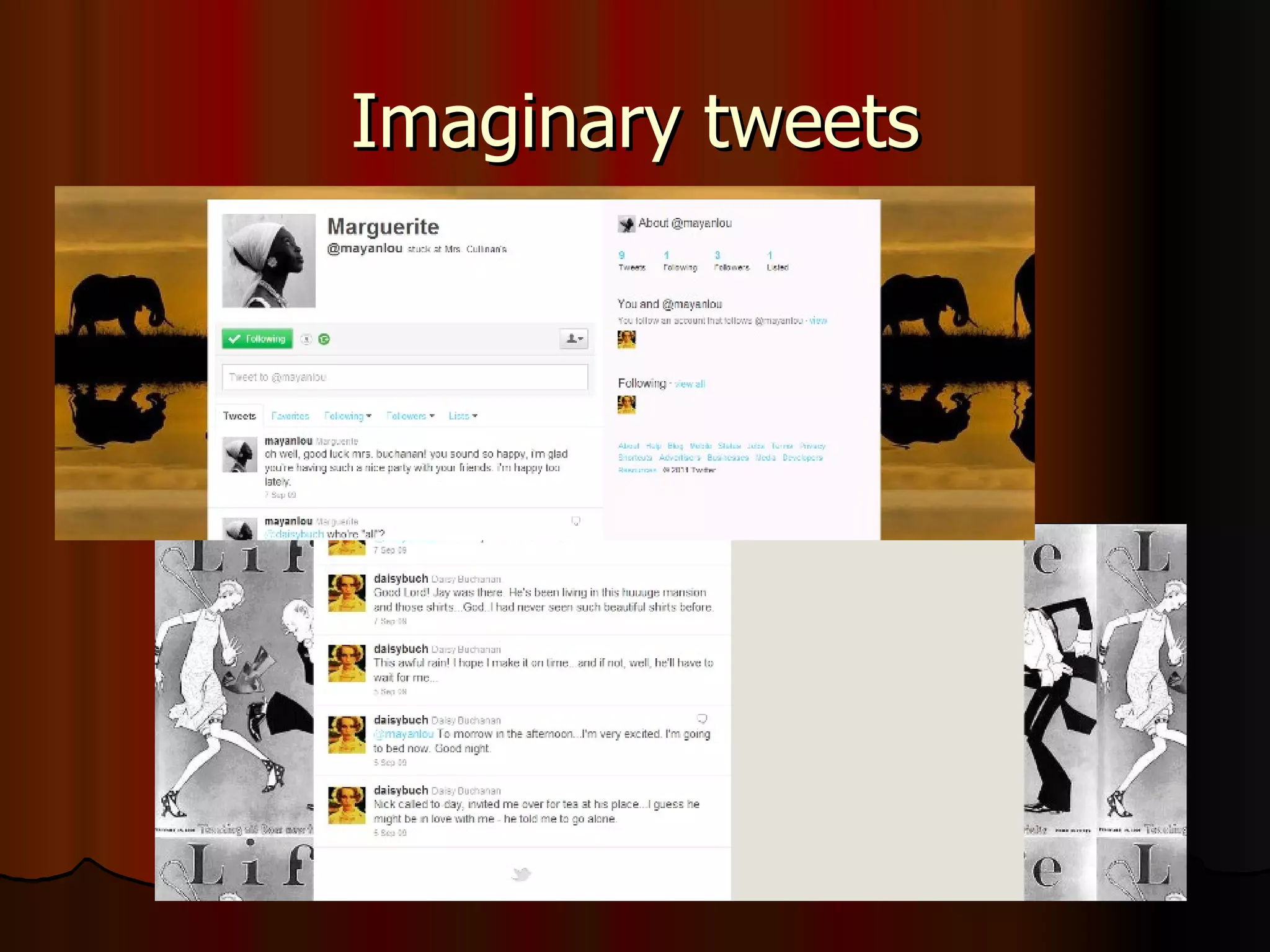 Imaginary tweets 