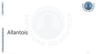 medicoseacademics@gmail.com
0310-7990649
66
Allantois
 