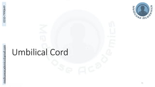 medicoseacademics@gmail.com
0310-7990649
71
Umbilical Cord
 