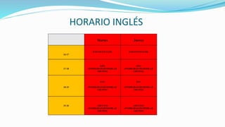 HORARIO INGLÉS
 