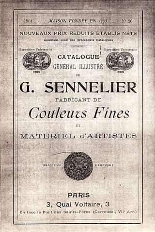 Extrait catalogue sennelier 1904