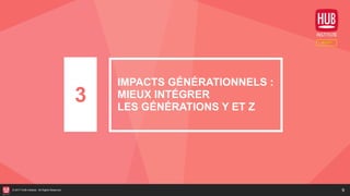 9© 2017 HUB Institute. All Rights Reserved.
3
IMPACTS GÉNÉRATIONNELS :
MIEUX INTÉGRER
LES GÉNÉRATIONS Y ET Z
 