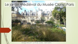 Le jardin médiéval du Musée Cluny, Paris
Edwige RIALLOT – Le Fil des Jardins - 22/01/2015
 