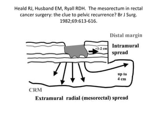 Heald RJ, Husband EM, Ryall RDH. The mesorectum in rectal
cancer surgery: the clue to pelvic recurrence? Br J Surg.
1982;69:613-616.
 