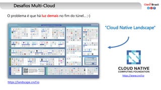 Desafios Multi-Cloud
O problema é que há luz demais no fim do túnel... ;-)
https://landscape.cncf.io
"Cloud Native Landscape"
https://www.cncf.io
 
