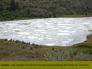 Canada  -Lago Spotted  (una de las mayores concentraciónes del mundo de  minerales   