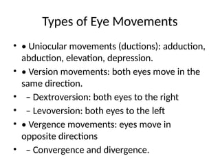 extra ocular movements seminar powerpoint | PPTX
