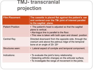 Tmj Radiograph Positioning Extra-oral Radiographic Techniques | PPTX
