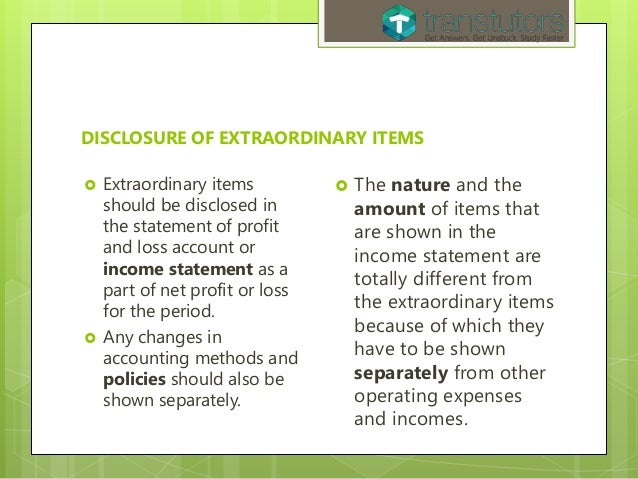 Extraordinary Items Accounting