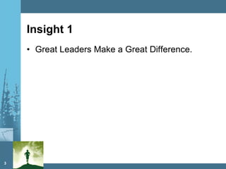 Insight 1 Great Leaders Make a Great Difference. 