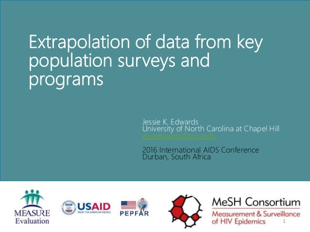 extrapolation of data from key population surveys and programs survays