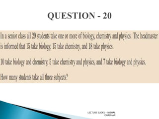 LECTURE SLIDES - MISHAL
CHAUHAN