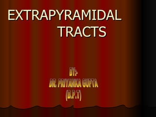 EXTRAPYRAMIDAL   TRACTS BY:- DR. PRIYANKA GUPTA (B.P.T) 