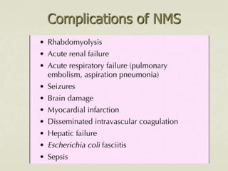 Complications of NMS
 