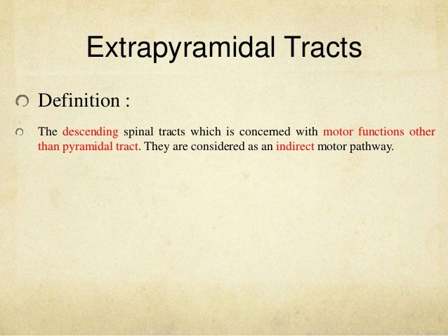extrapyramidal tract extrapyramidal system