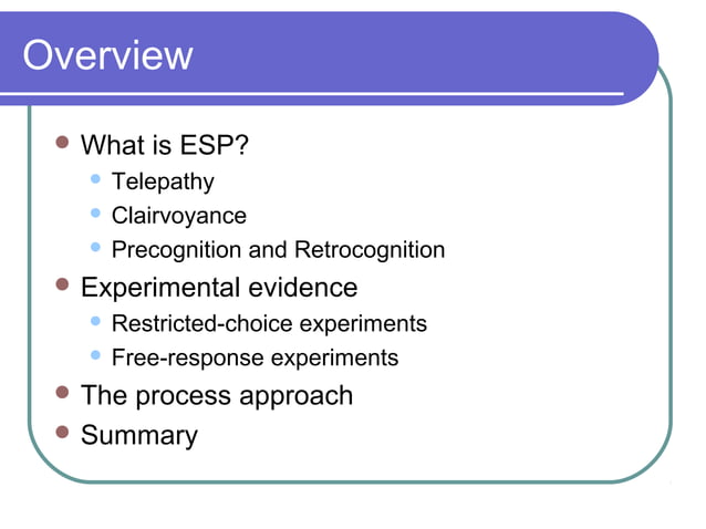 Extrasensory Perception (Esp) | PPT | Paranormal Phenomena | Hobbies ...