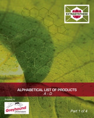 ALPHABETICAL LIST OF PRODUCTS
Supplied by
A - D
Part 1 of 4
 