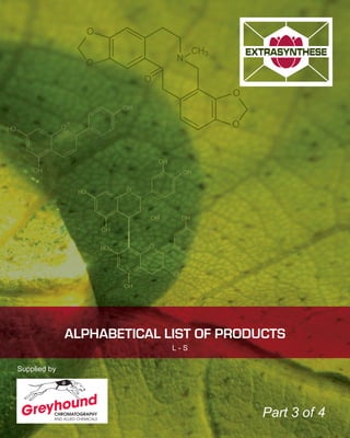 ALPHABETICAL LIST OF PRODUCTS
Supplied by
Part 3 of 4
L - S
 