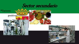 Sector secundario
•Factores
positivos:
 