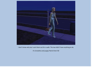 I don’t know why but I sent them out for a walk. The two didn’t have anything to do.
It’s Grandma and puppy Patrol time! XD
 