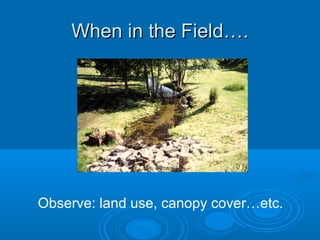 When in the Field….When in the Field….
Observe: land use, canopy cover…etc.
 