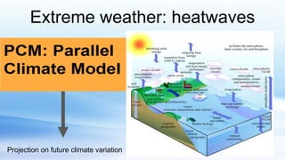 Extreme weather: heatwaves
Projection on future climate variation
 