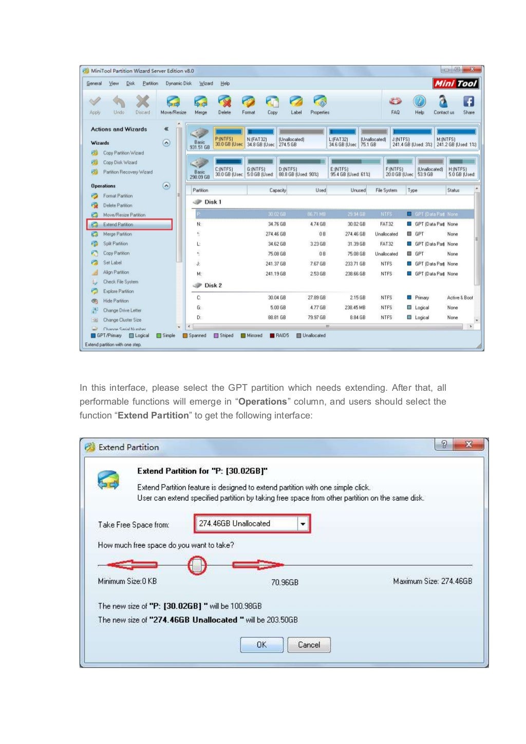 Extremely simple way to extend windows gpt partition size