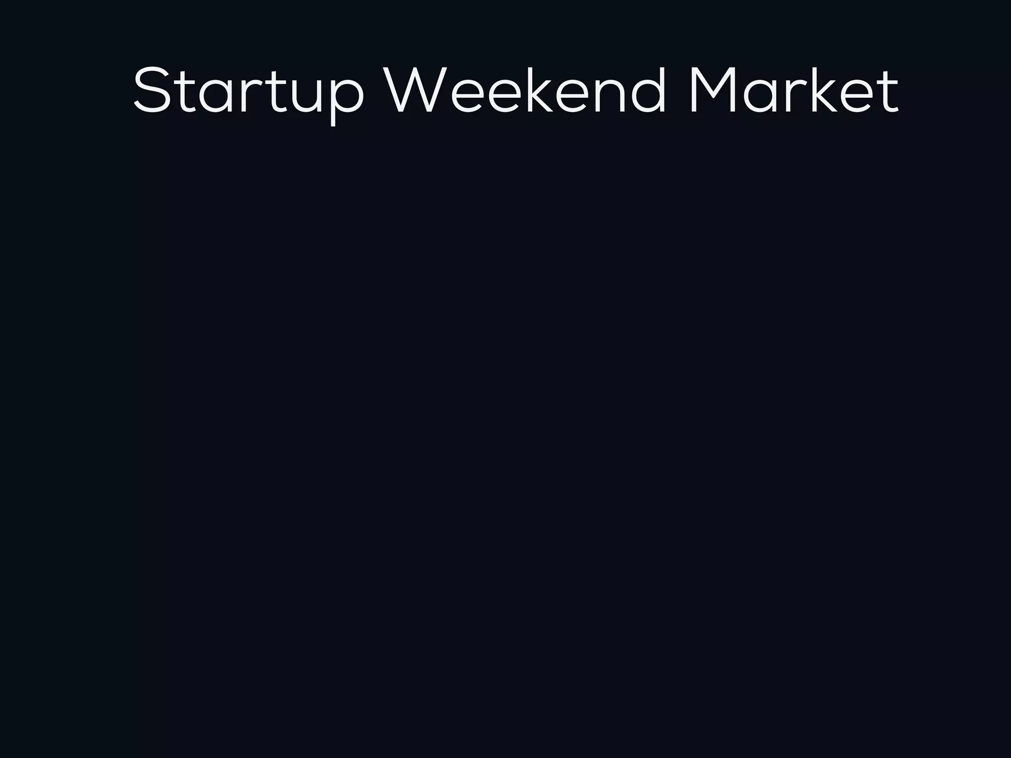 Startup Weekend Market
 