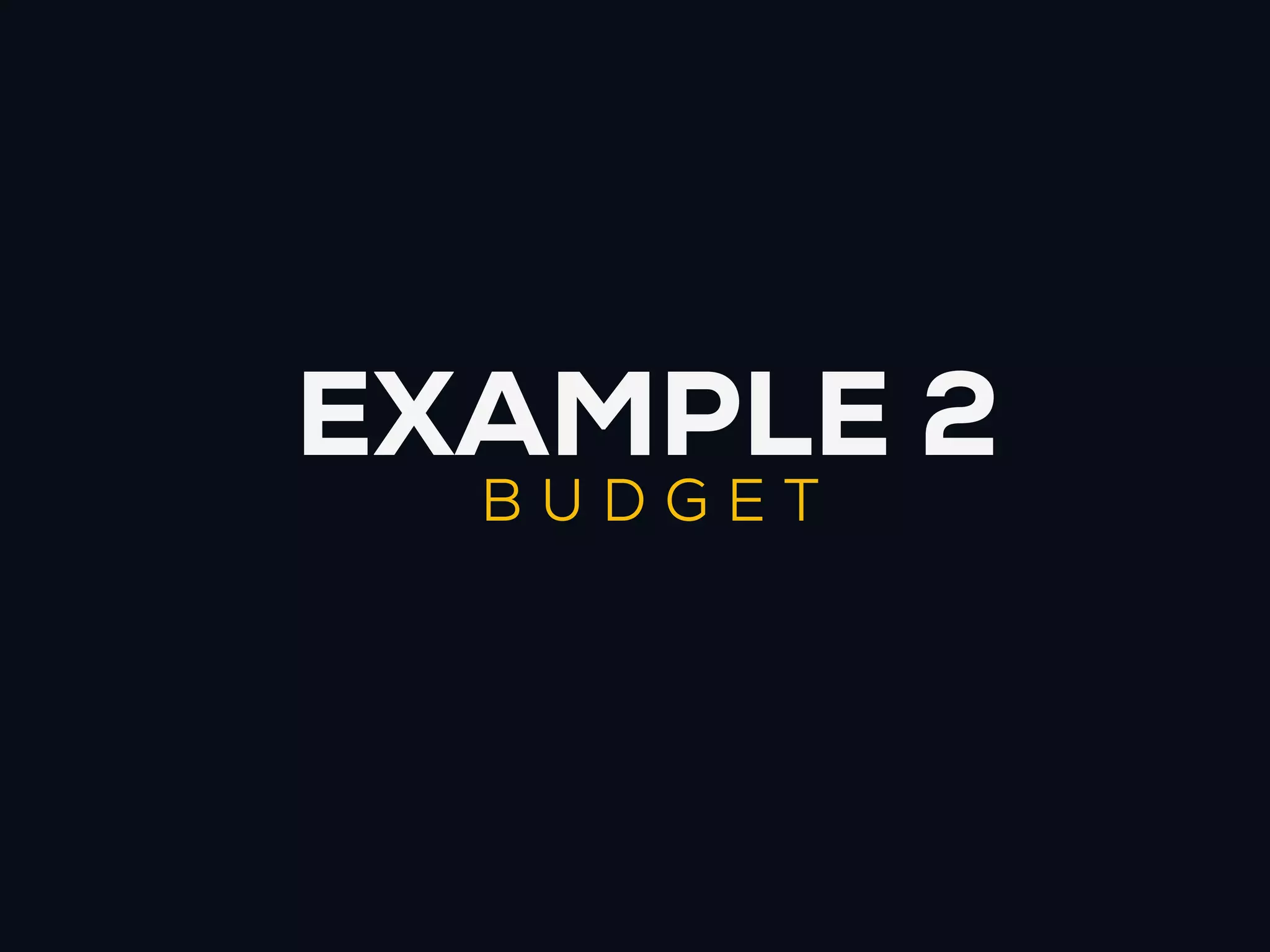 EXAMPLE 2
  BUDGET
 