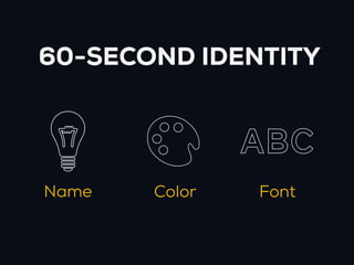 60-SECOND IDENTITY


               Abc
Name   Color   Font
 