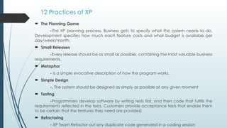 EXTREME PROGRAMMING ppt for object oriented software engineering | PPTX