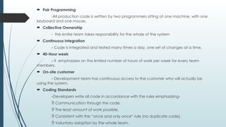 EXTREME PROGRAMMING ppt for object oriented software engineering | PPTX
