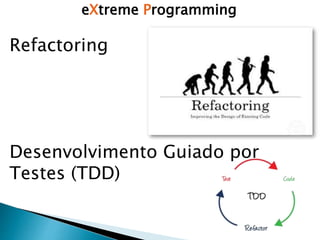 eXtreme Programming
Refactoring
Desenvolvimento Guiado por
Testes (TDD)
 