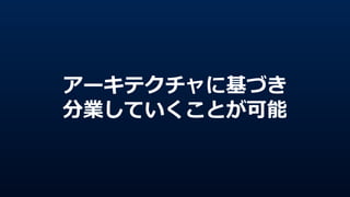 アーキテクチャに基づき  
分業していくことが可能
 