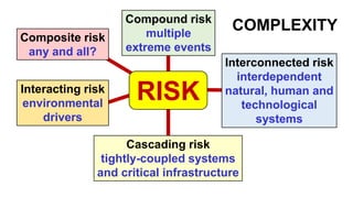 RISK
Cascading risk
tightly-coupled systems
and critical infrastructure
Compound risk
multiple
extreme events
Interacting ...
