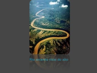 Rio amarelo visto do alto 
 