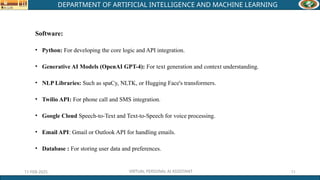 Virtual ai personal assistant using LLM and gen AI | PPTX